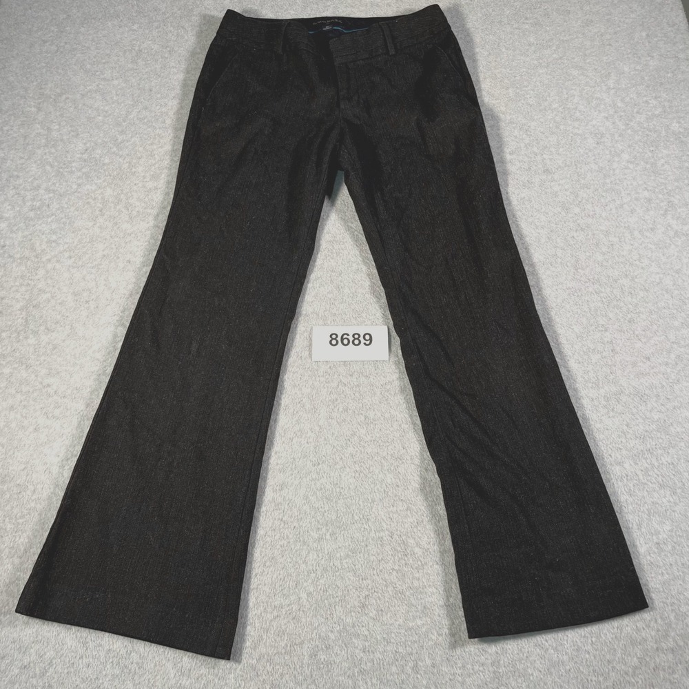 Banana Republic Dress Pants Womens 8S Black Pinstripe Stretch Bootcut Leg Formal